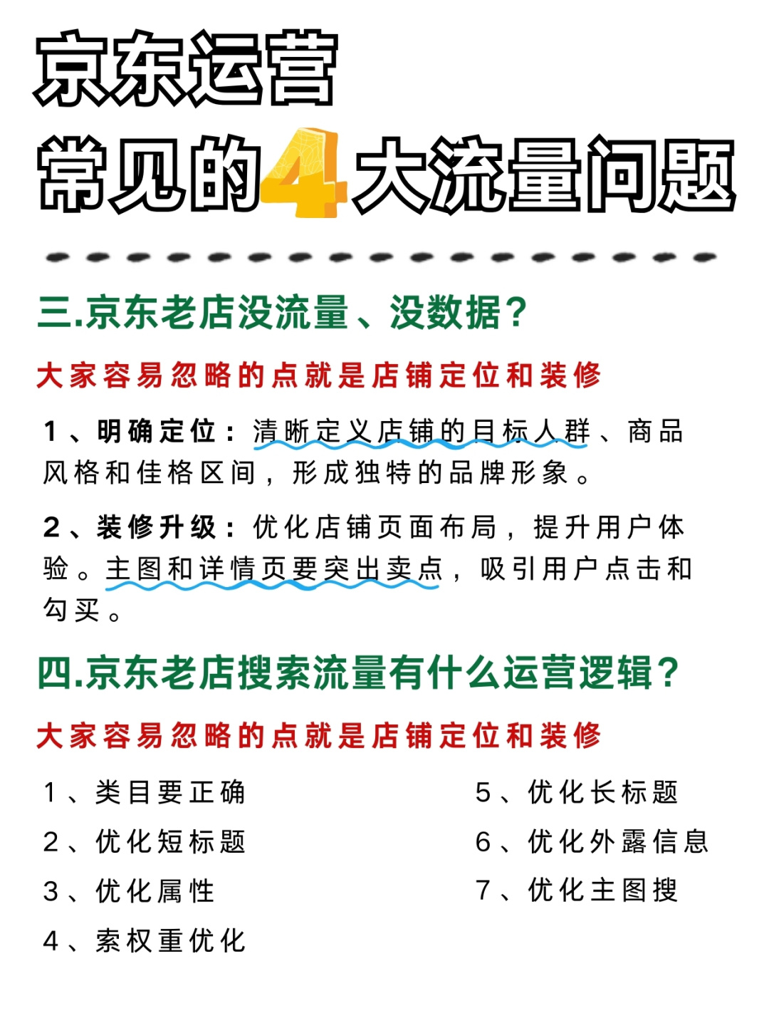 京东运营，常见的四大流量问题❗️