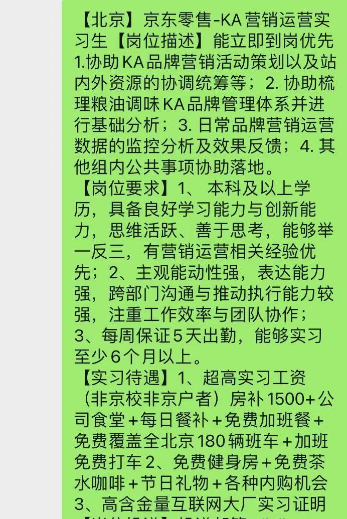 京东零售营销运营实习生