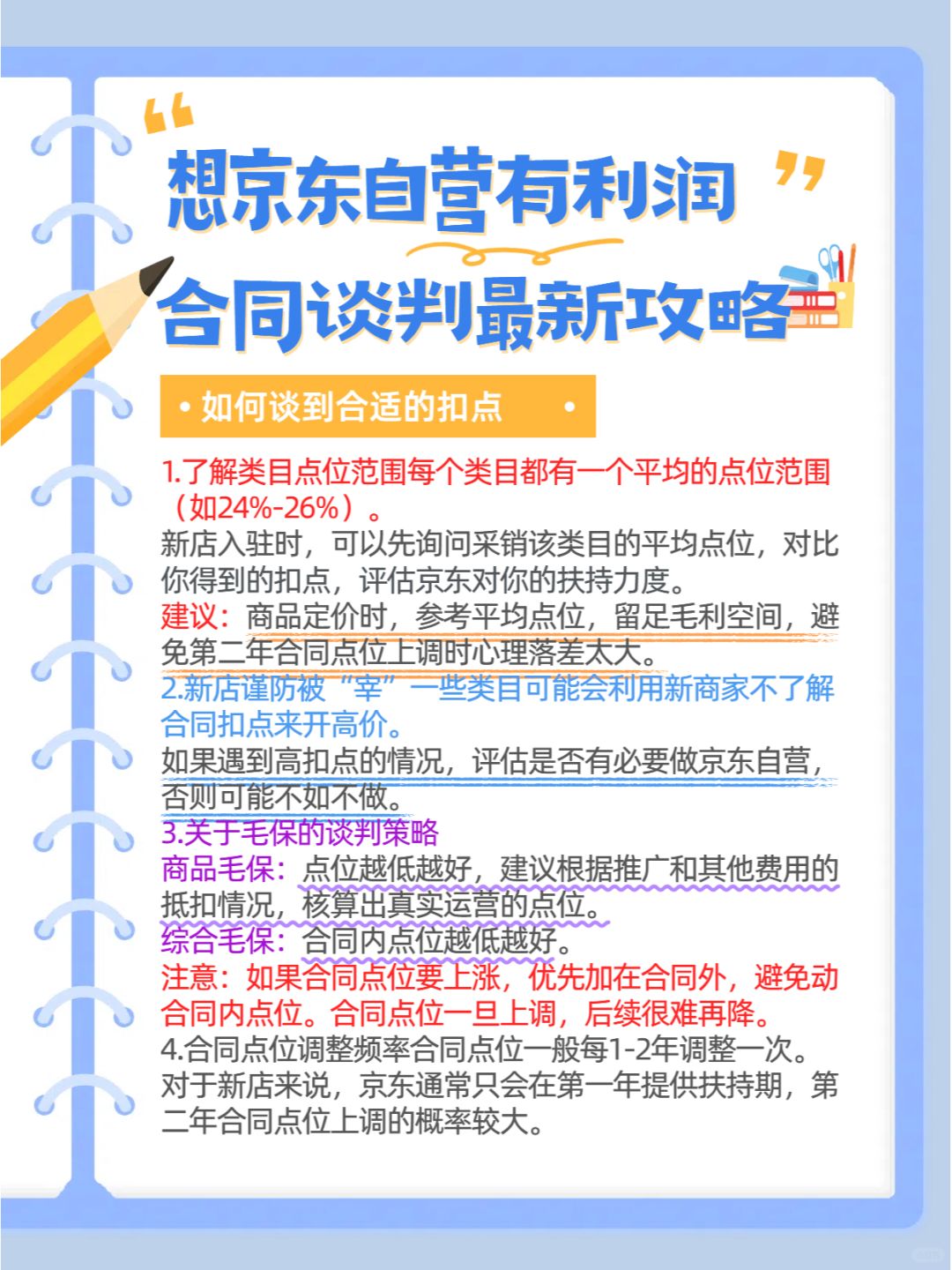 想京东自营有利润的合同谈判最新攻略