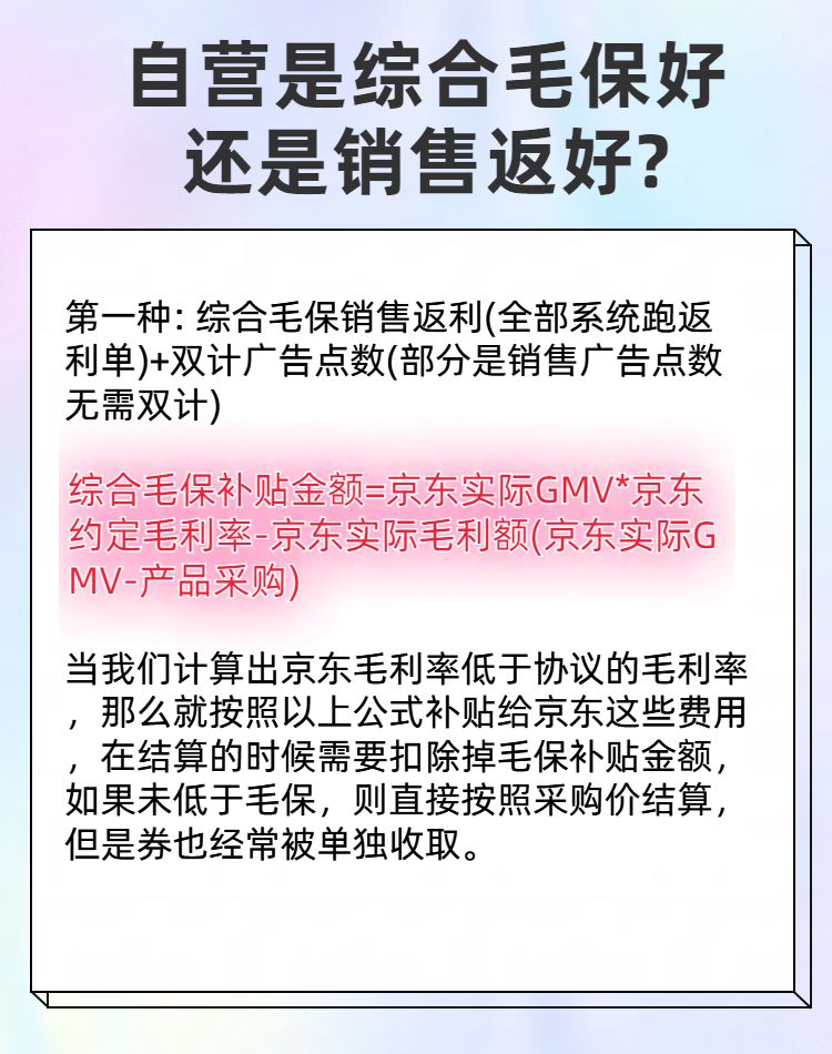 自营到底签署综合毛保还是销售返好？