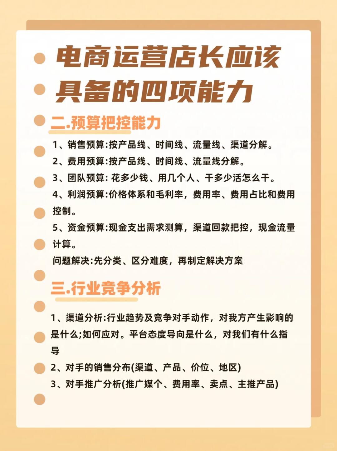 电商运营店长应该具备的四项能力