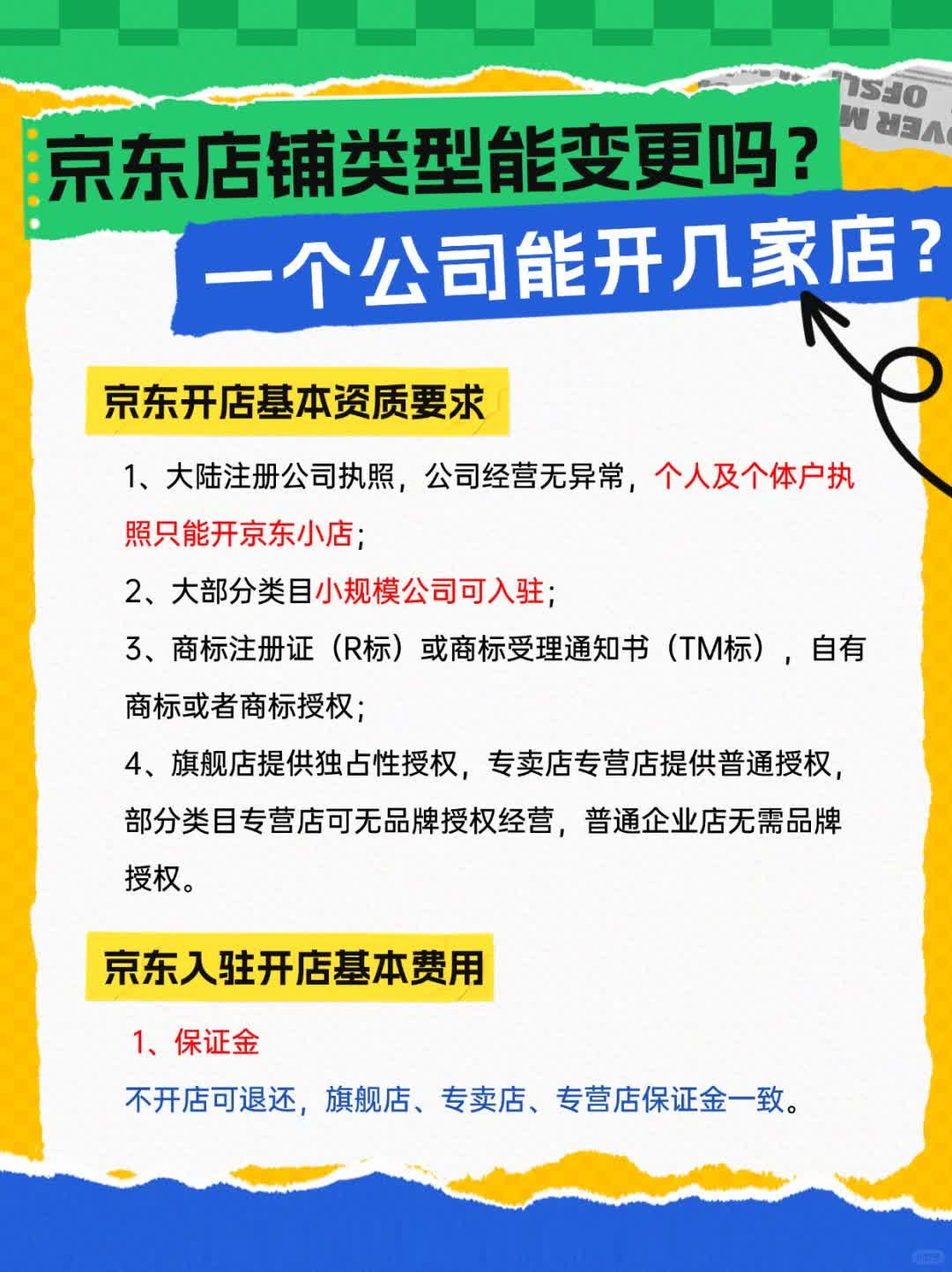 京东店铺类型能变更吗？一个公司能开几家店