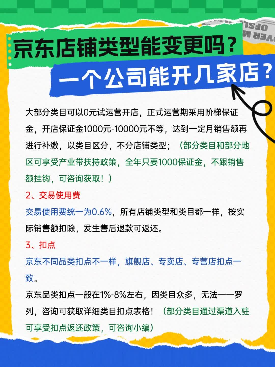 京东店铺类型能变更吗？一个公司能开几家店