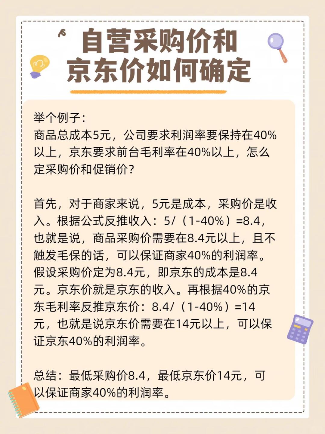 自营采购价和京东价如何定？