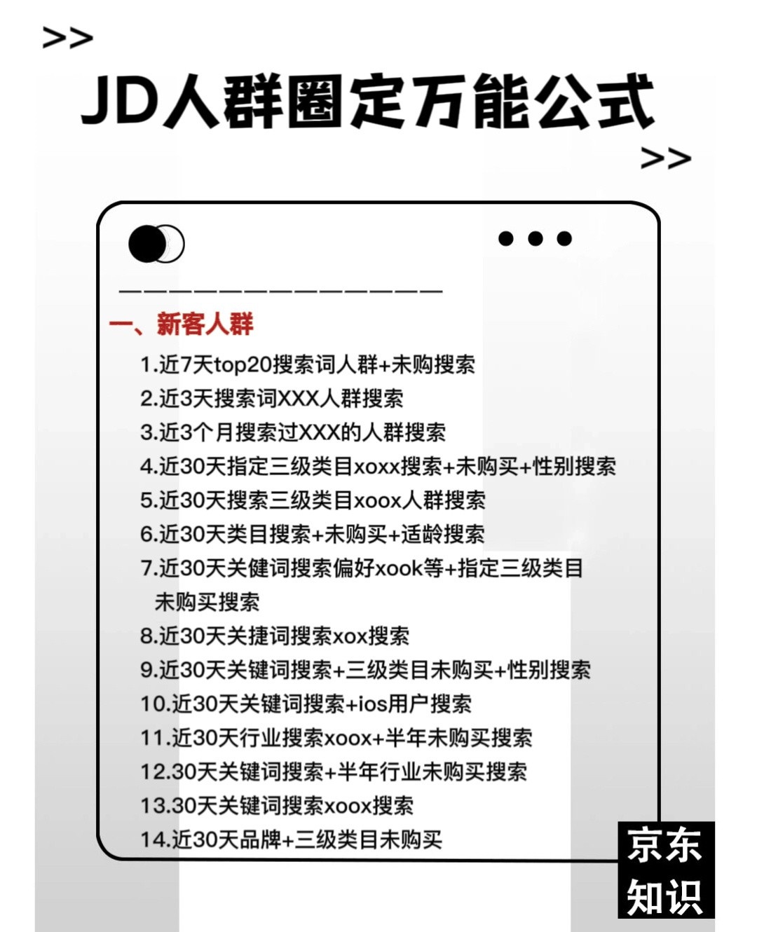 京东运营人群圈定人群圈定万能公式你都知道吗？