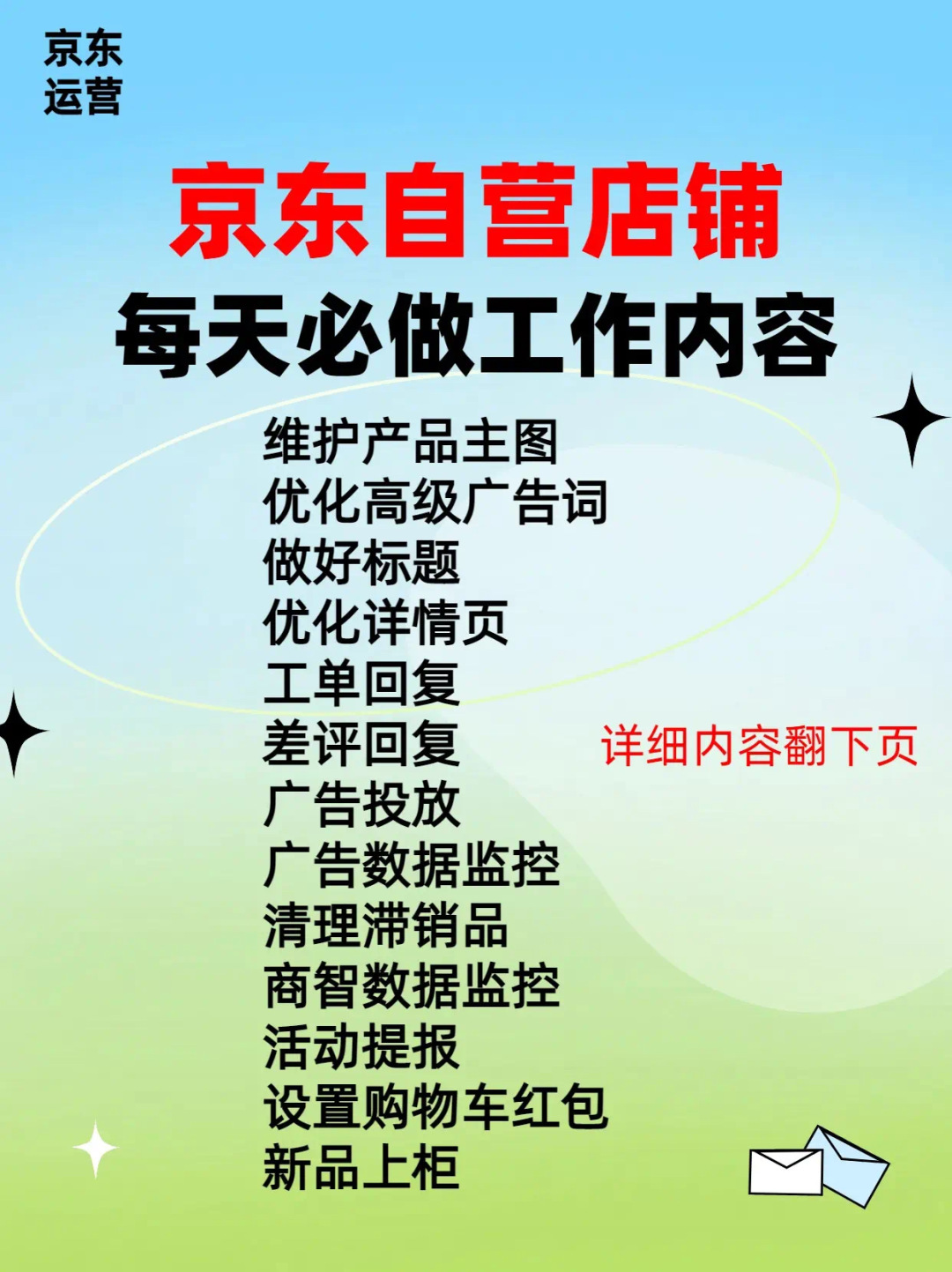 京东自营店铺-运营，每天必做工作内容