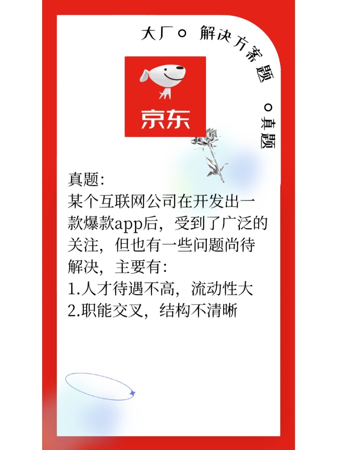 大厂面试真题-京东-分析公司最需解决的问题