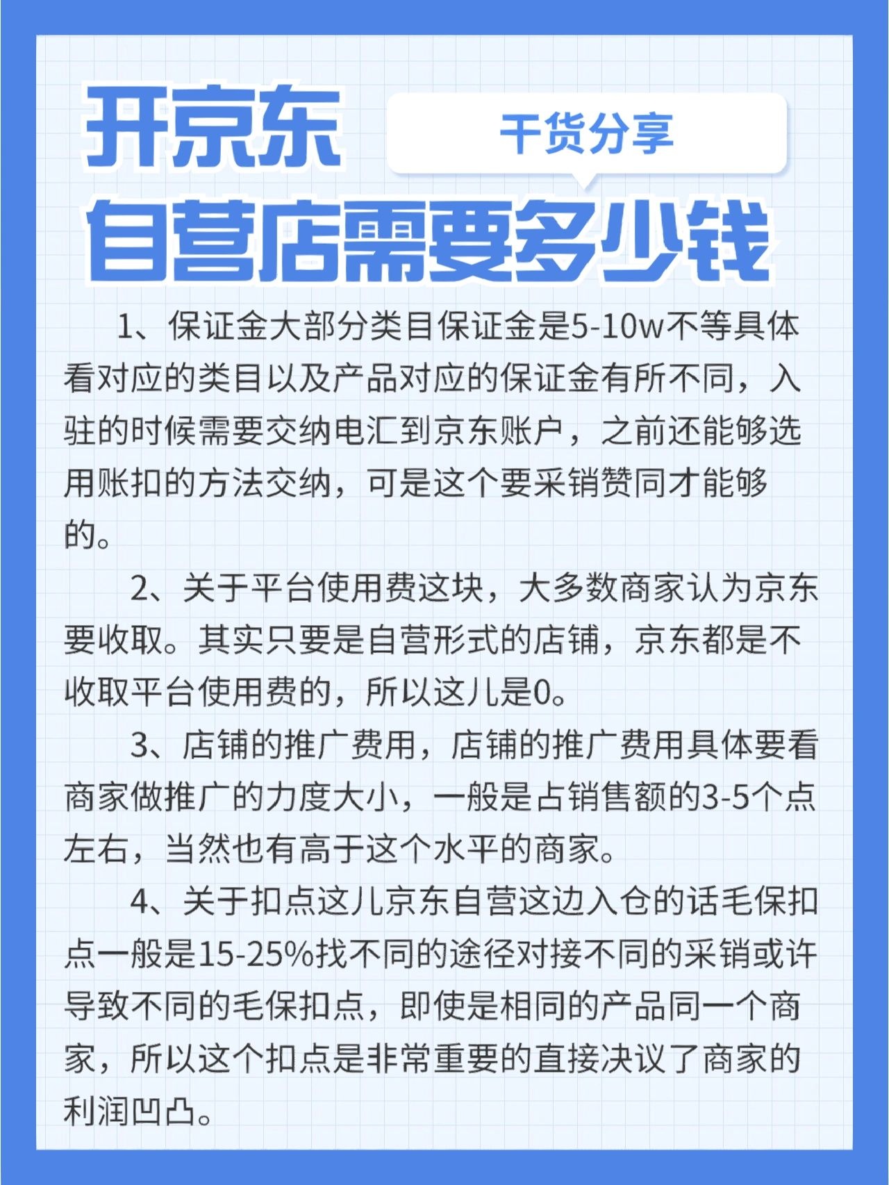 开京东自营店需要多少钱？需要什么条件？