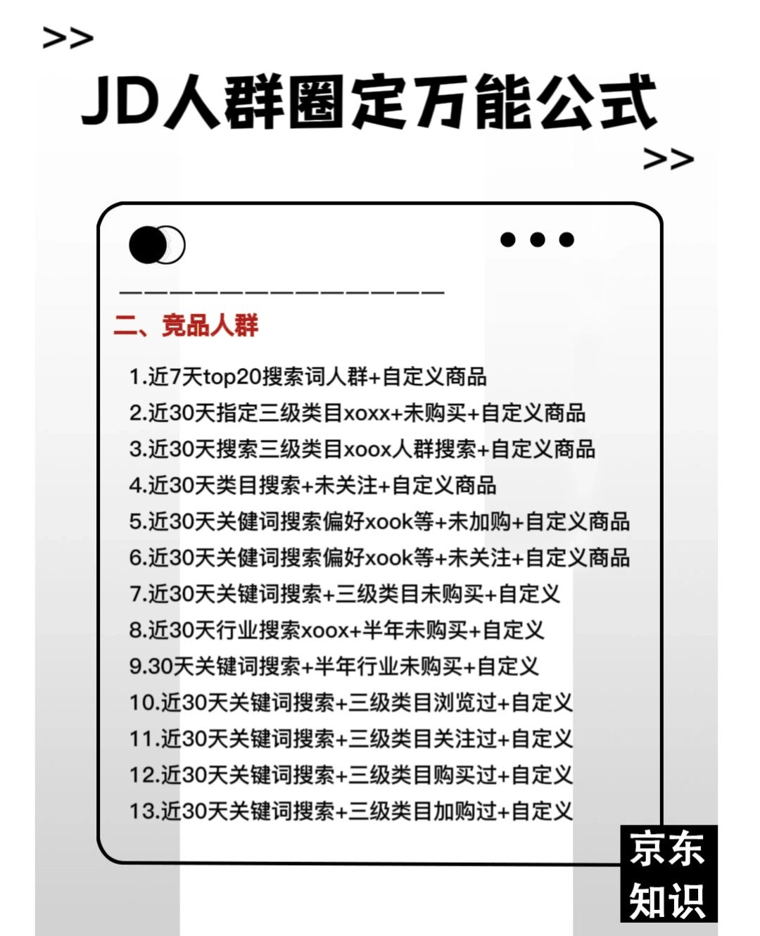京东运营人群圈定人群圈定万能公式你都知道吗？
