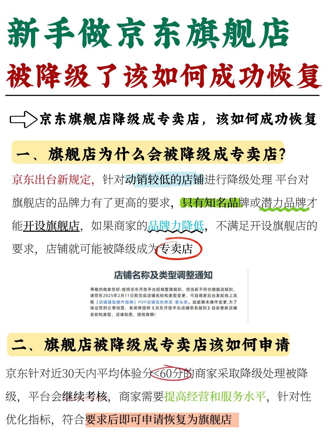 新手做京东旗舰店，被降级如何重新申请❓❓