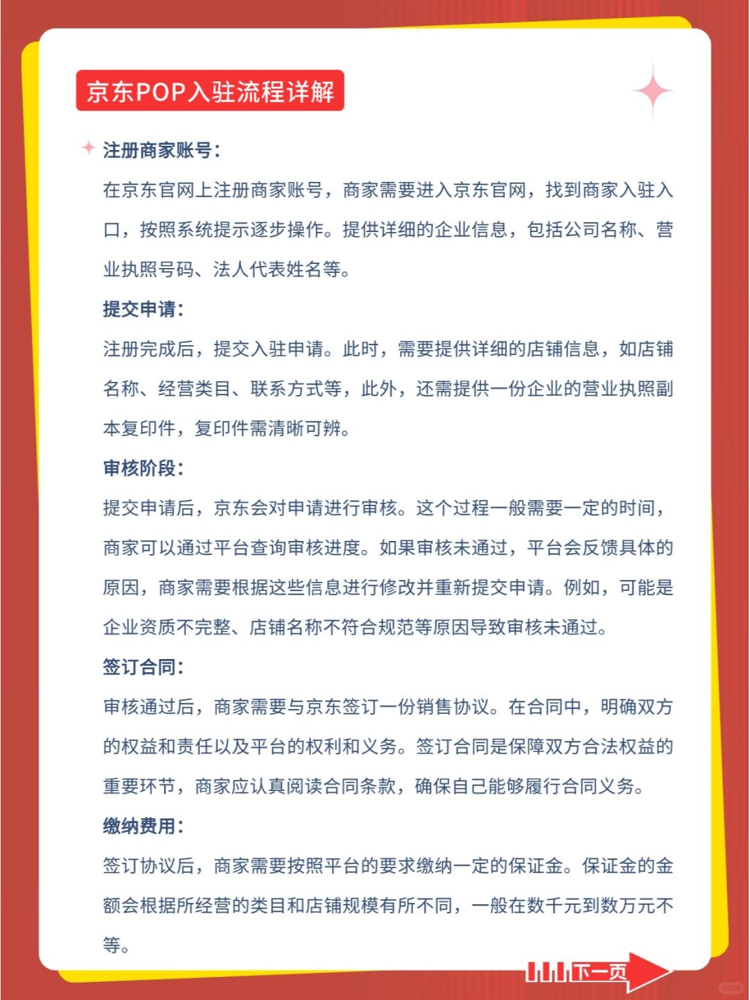京东POP入驻企业开店全流程