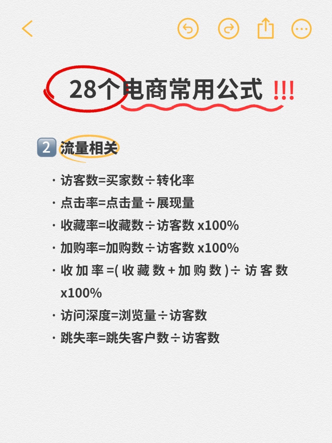 %title插图%num 28个常用的电商公式,电商人码住了‼️