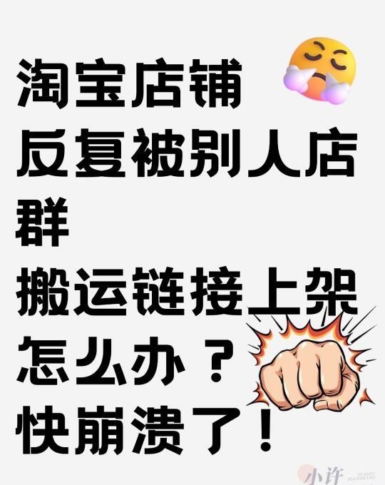 %title插图%num 淘宝店铺反复被别人店群搬运链接上架怎么办?快崩溃了!