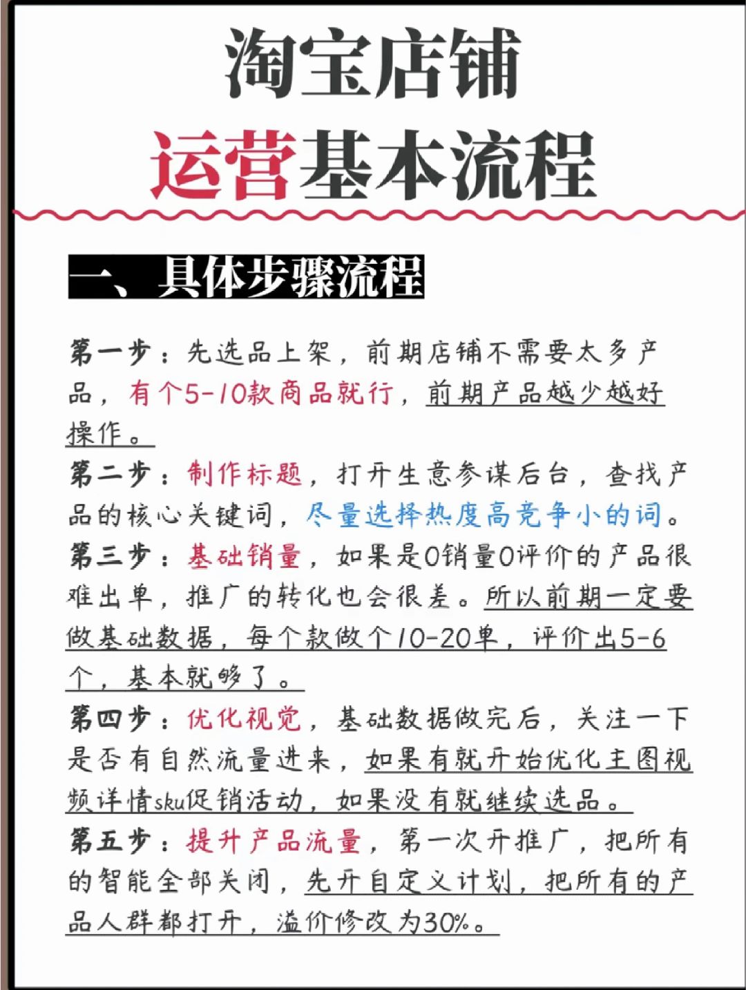 淘宝店铺运营详细操作流程，保姆级教学！