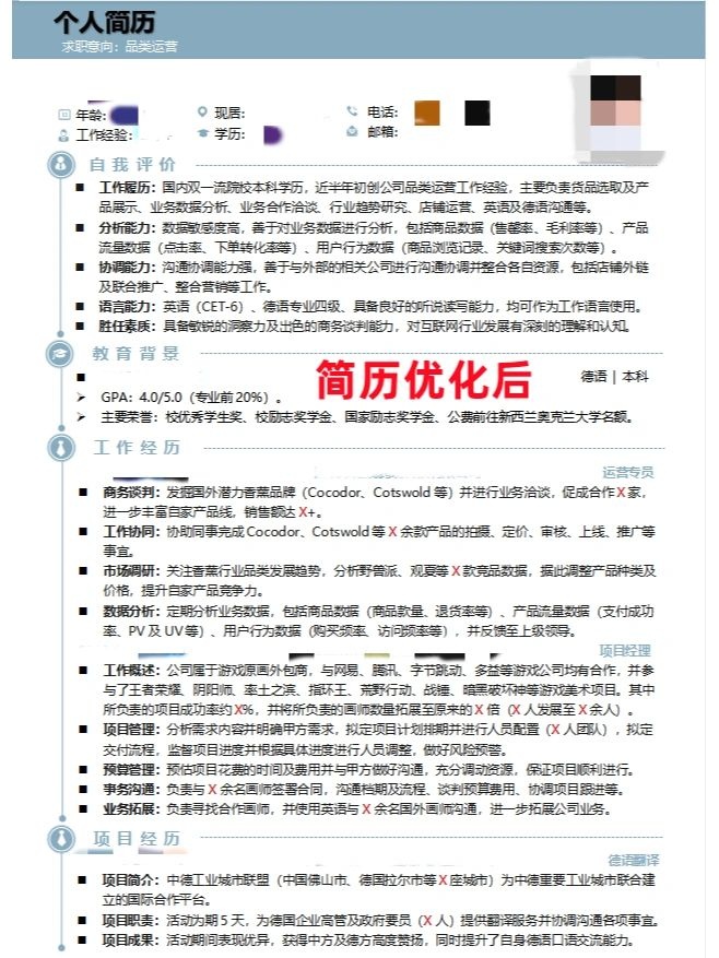 %title插图%num 品类运营简历优化,获得对方高度认可