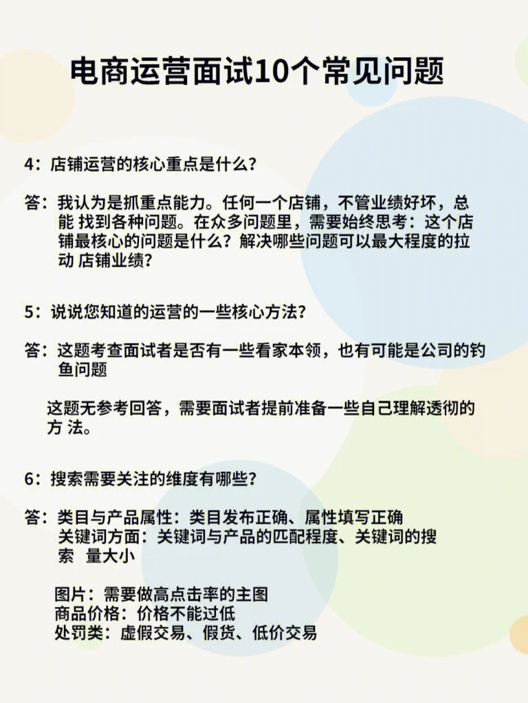 电商运营面试必备的10个问题回答参考