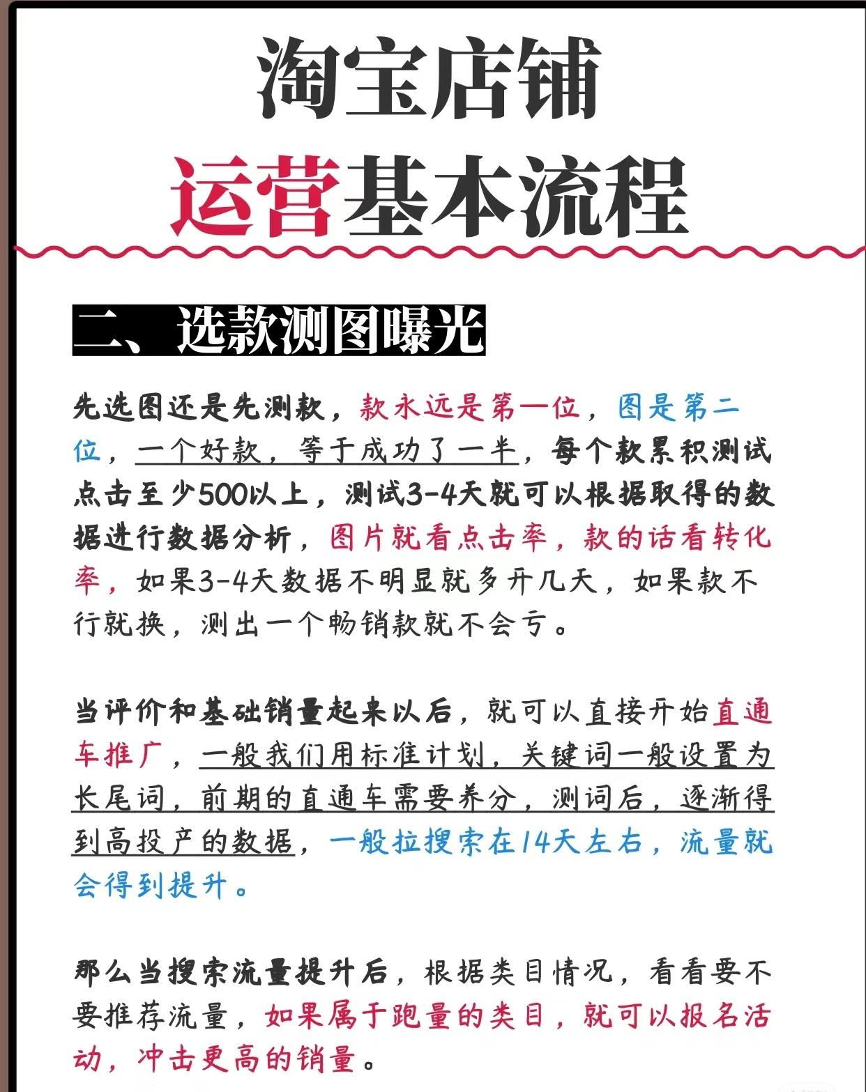 淘宝店铺运营基本流程