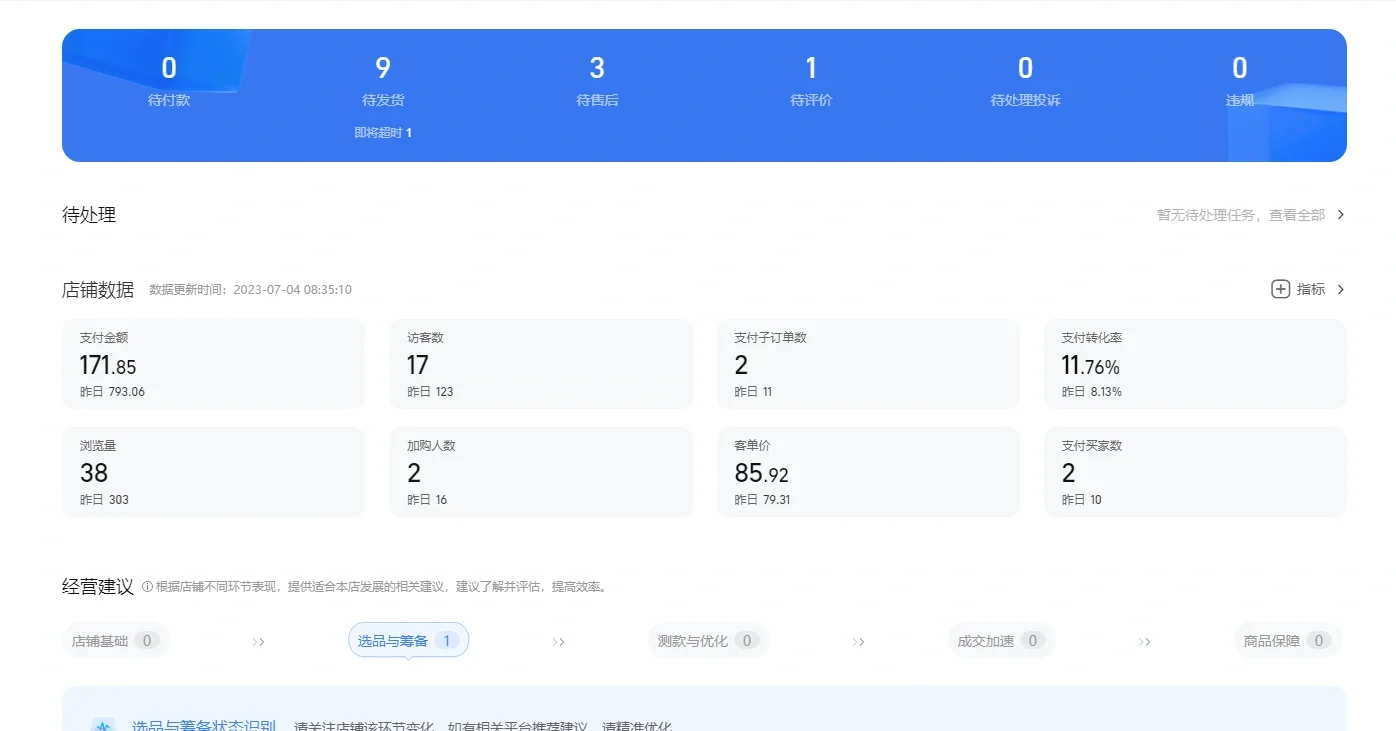 电商淘宝新店上完货，开活动出单效果