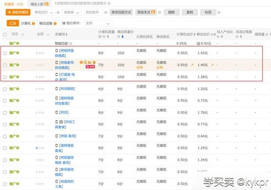淘宝直通车的养词技巧