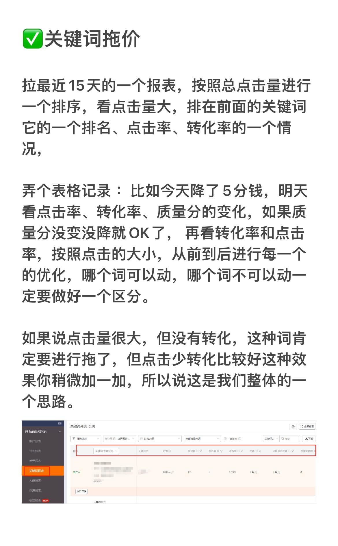 直通车拖价压低PPC