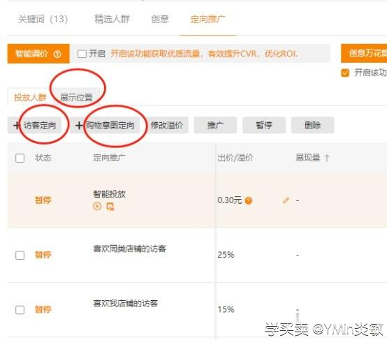 手淘搜索结合直通车定向推广
