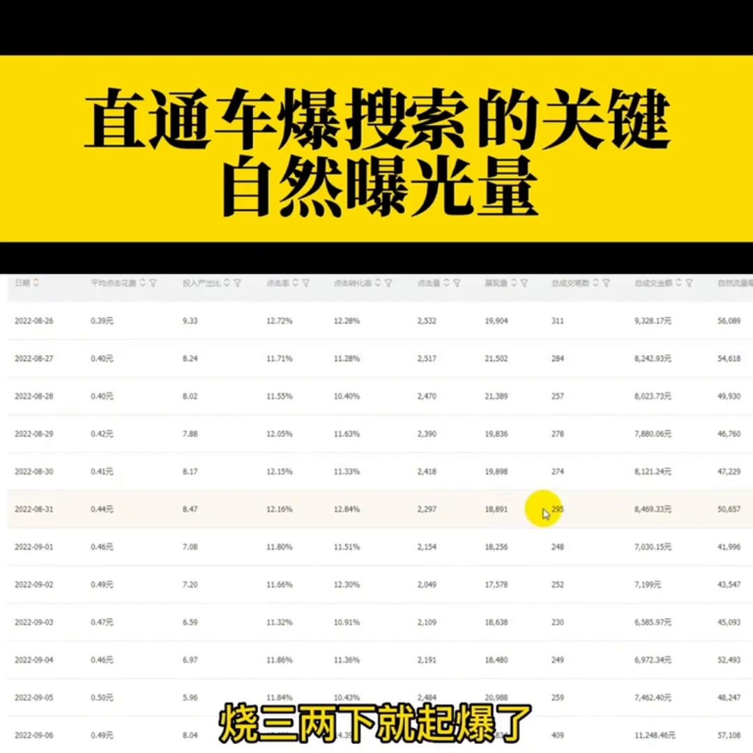 %title插图%num 直通车爆搜索的关键在于自然曝光量