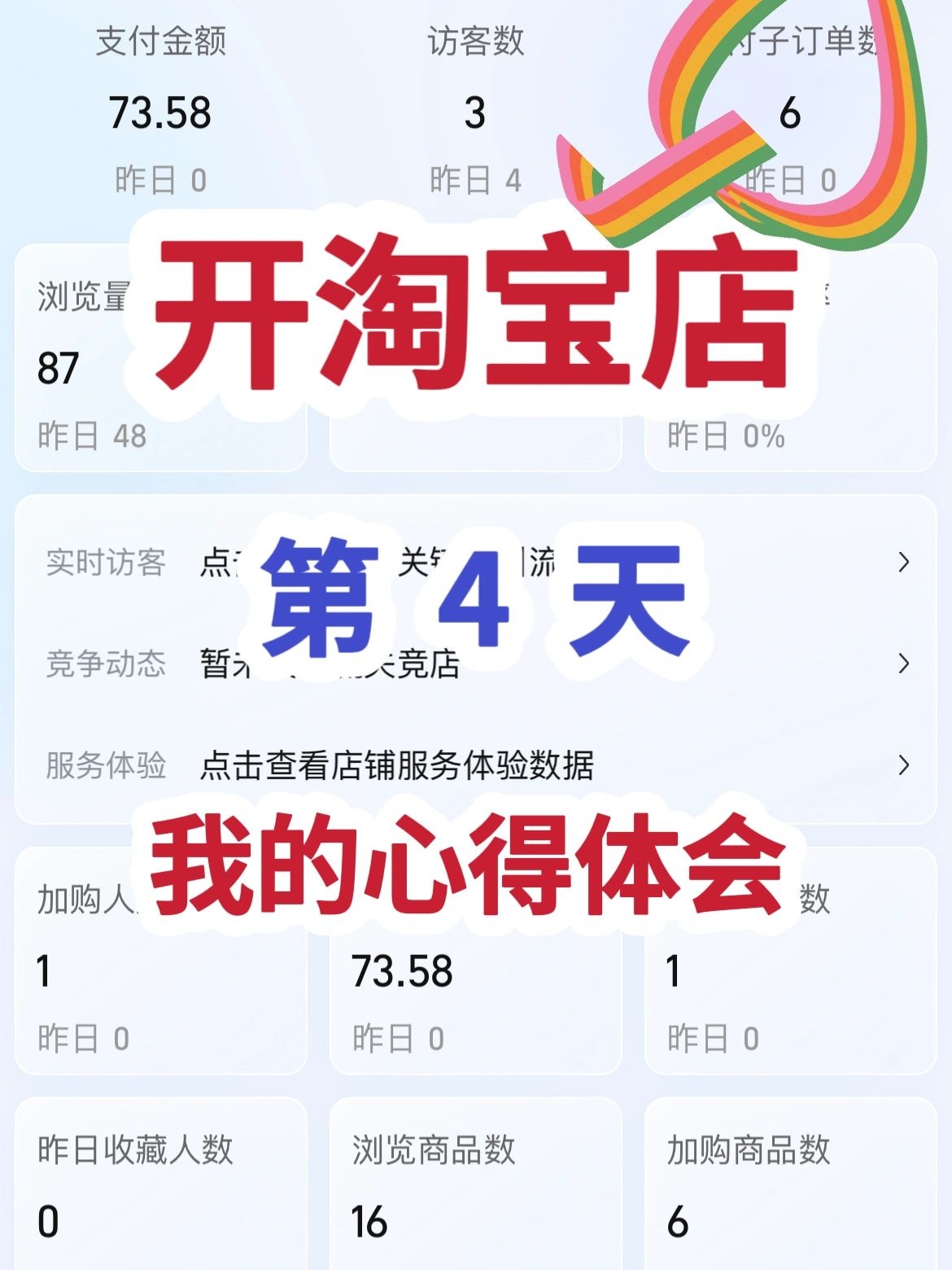 今天做店铺基础｜分享一下心得